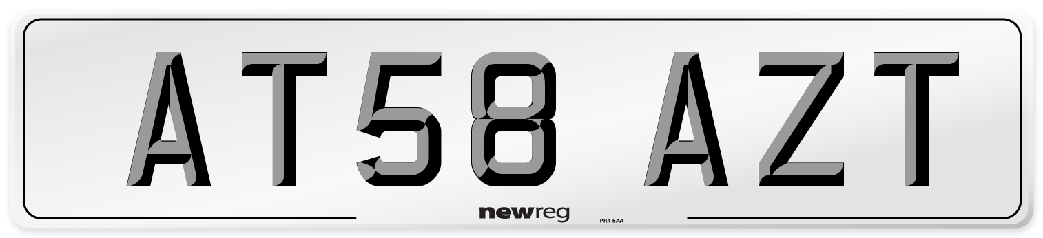 AT58 AZT Number Plate from New Reg